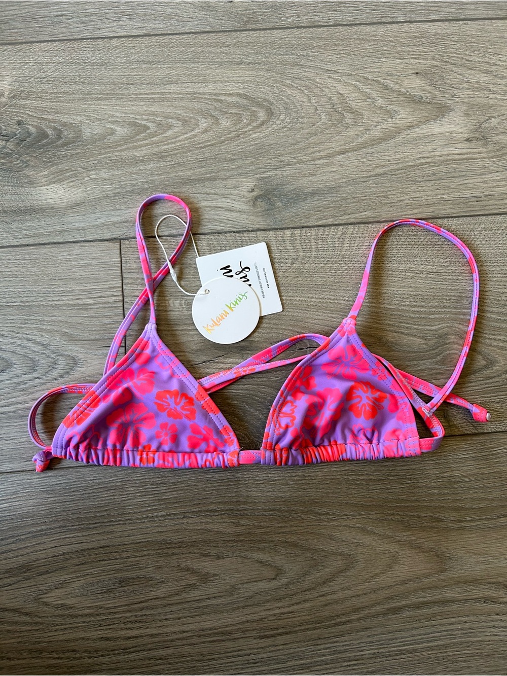Kulani Kinis Bralette Bikini Top in Cherry Berry Size XS New